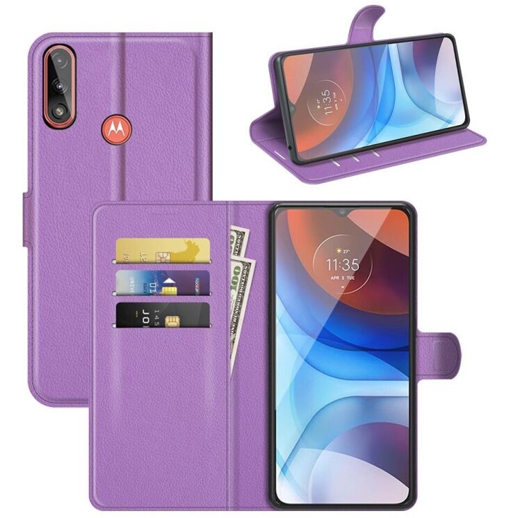 Классический чехол-книжка Deexe Book Type для Motorola Moto E7 Power / Moto E7i / Moto E7i Power - Purple: фото 1 из 7