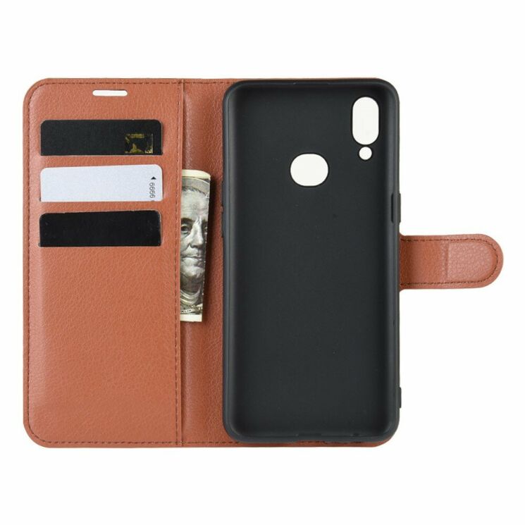 Чехол-книжка Deexe Book Type для Samsung Galaxy A10s (A107) - Brown: фото 3 из 6