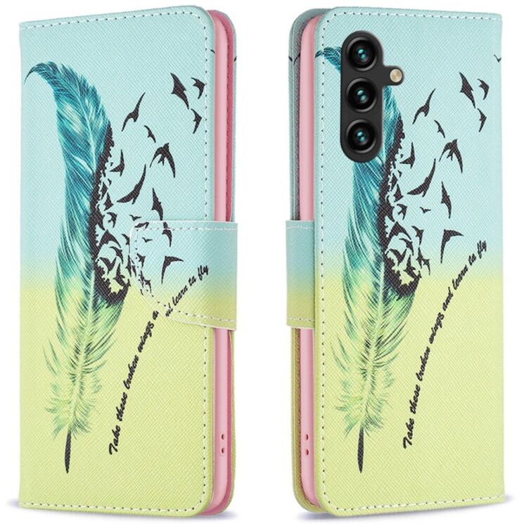Чехол-книжка Deexe Color Wallet для Samsung Galaxy A16 (A165) - Feather and Birds: фото 1 из 7