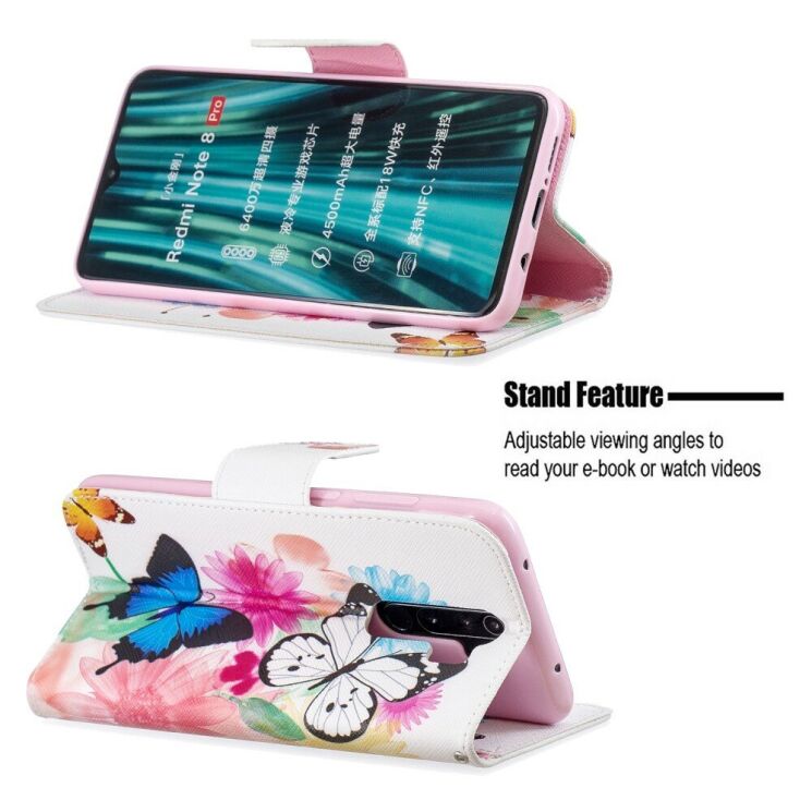 Чехол-книжка Deexe Color Wallet для Xiaomi Redmi Note 8 Pro - Butterflies: фото 5 из 8