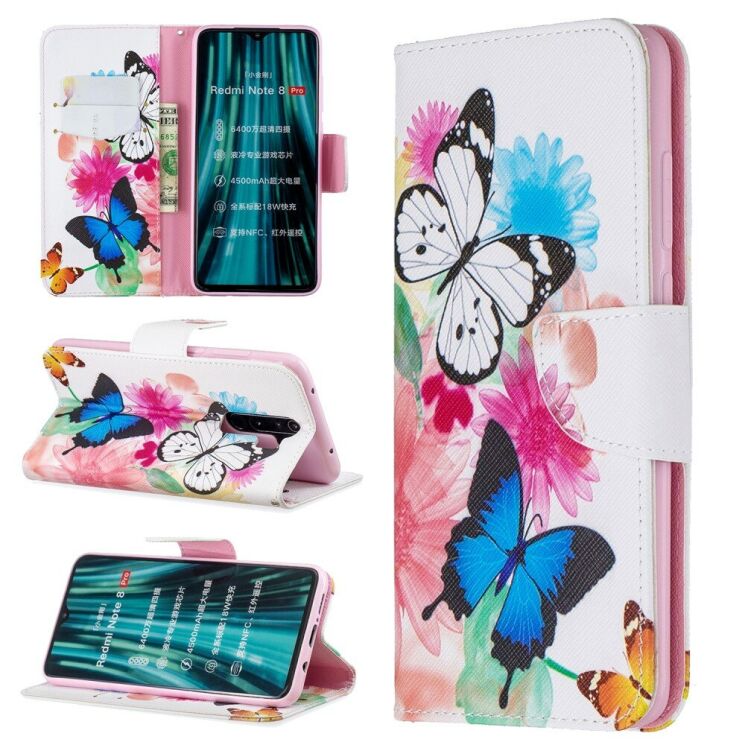 Чехол-книжка Deexe Color Wallet для Xiaomi Redmi Note 8 Pro - Butterflies: фото 1 из 8