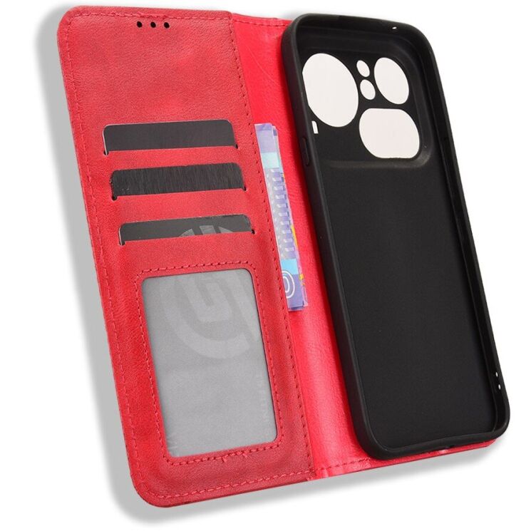 Чехол-книжка Deexe Retro Style для Nothing Phone (4a) Pro - Red (411405R) Чехол-книжка Deexe Retro Style для Nothing Phone (4a) Pro - Red: фото 5 из 19