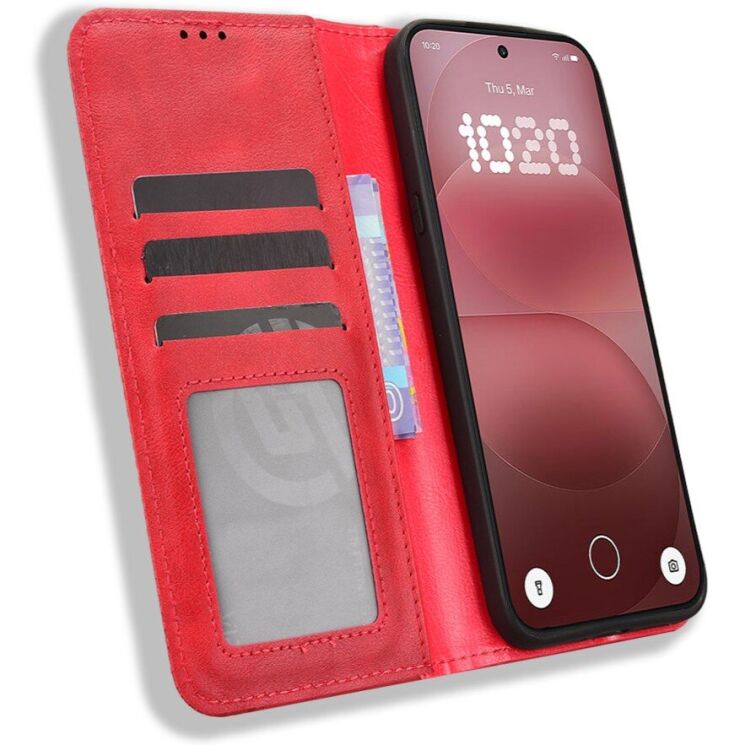Чехол-книжка Deexe Retro Style для Nothing Phone (4a) Pro - Red (411405R) Чехол-книжка Deexe Retro Style для Nothing Phone (4a) Pro - Red: фото 6 из 19