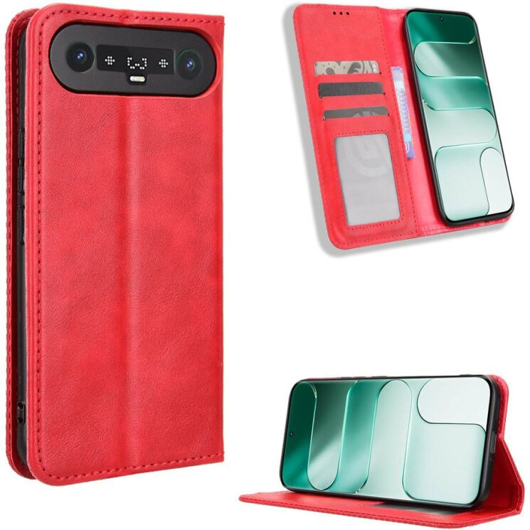 Чехол-книжка Deexe Retro Style для TECNO Camon Slim - Red: фото 1 из 17