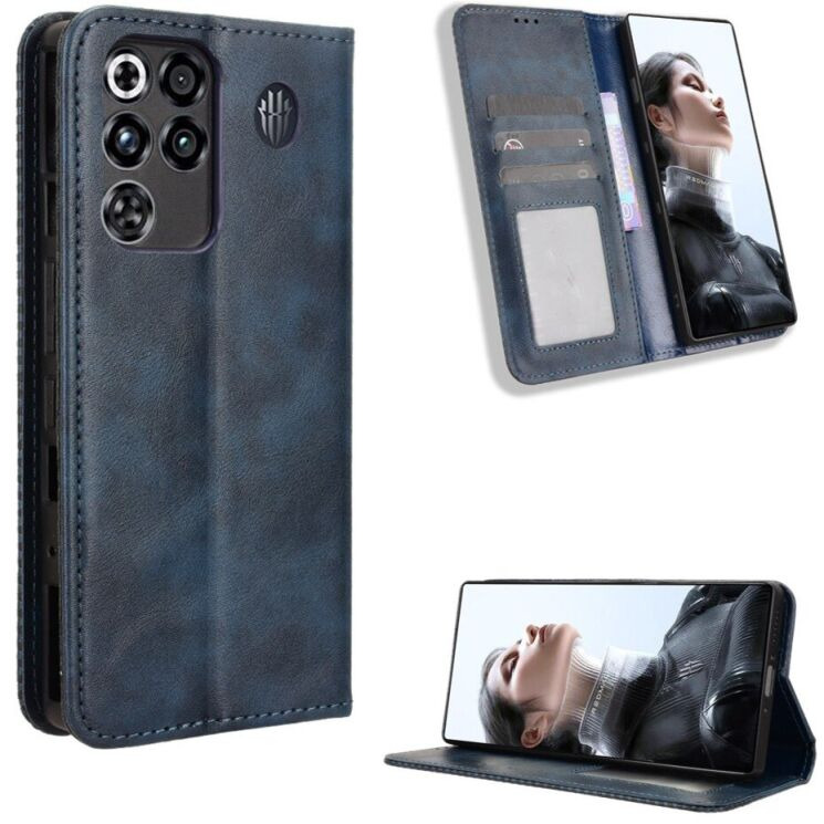Чохол-книжка Deexe Retro Style для ZTE Nubia Red Magic 11 Pro - Blue (412206L) Чохол-книжка Deexe Retro Style для ZTE Nubia Red Magic 11 Pro - Blue: фото 2 з 17