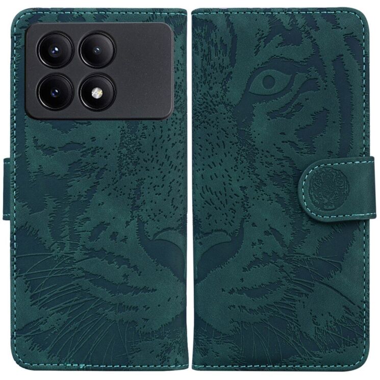 Чехол-книжка Deexe Tiger для Xiaomi Poco X6 Pro - Green: фото 1 из 7