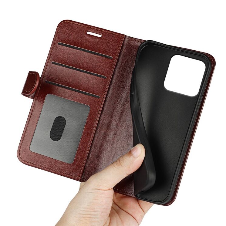 Чехол-книжка Deexe Wallet Style для Motorola Moto G15 - Brown: фото 4 из 6