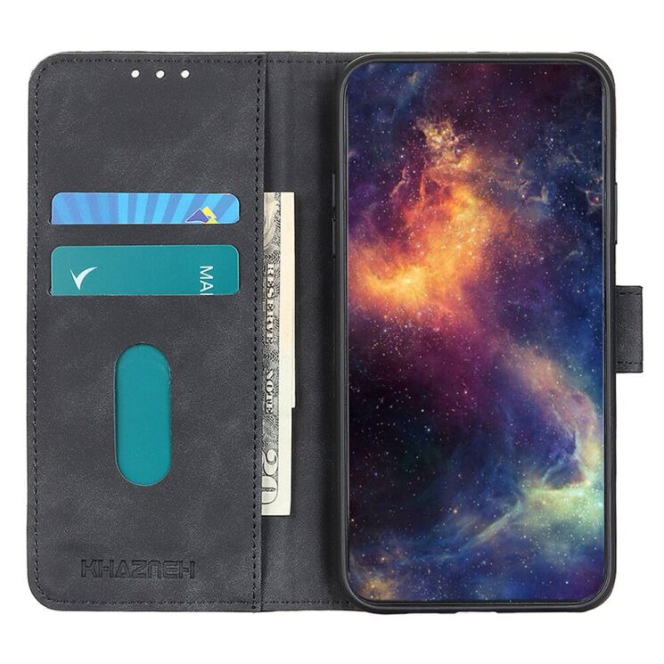Чохол-книжка KHAZNEH Retro Wallet для Motorola Moto G86 - Black: фото 3 з 7