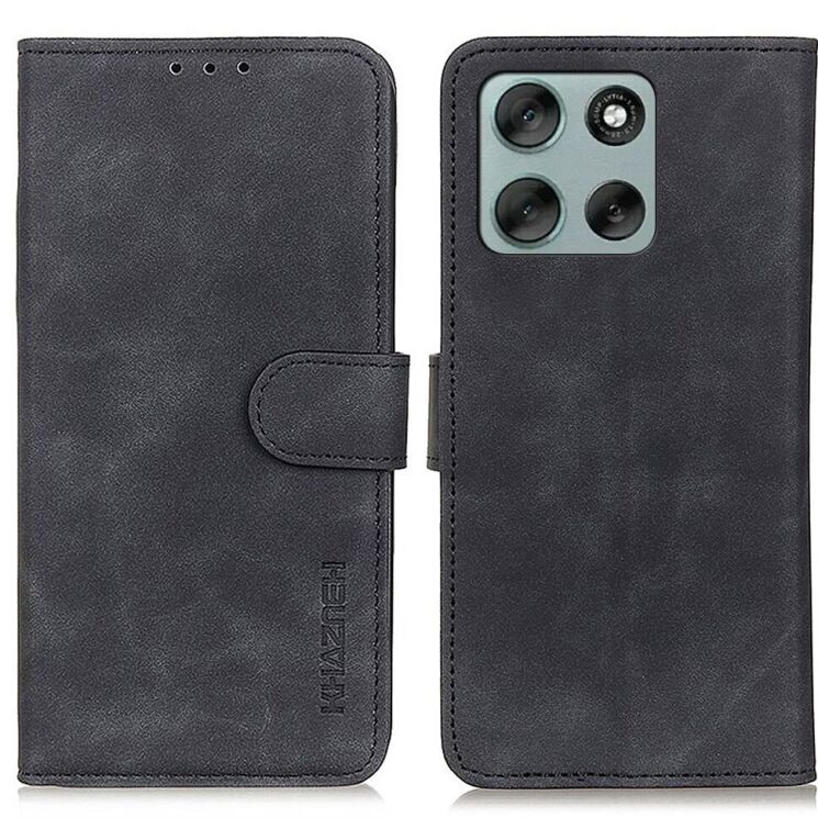 Чохол-книжка KHAZNEH Retro Wallet для Motorola Moto G86 - Black: фото 1 з 7