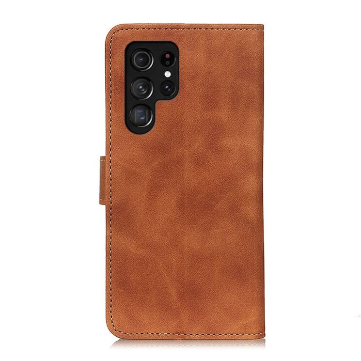 Чехол-книжка KHAZNEH Retro Wallet для Samsung Galaxy S22 Ultra - Brown: фото 4 из 10