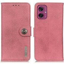 Чехол-книжка KHAZNEH Wallet Cover для Motorola Moto G55 - Pink: фото 1 из 8