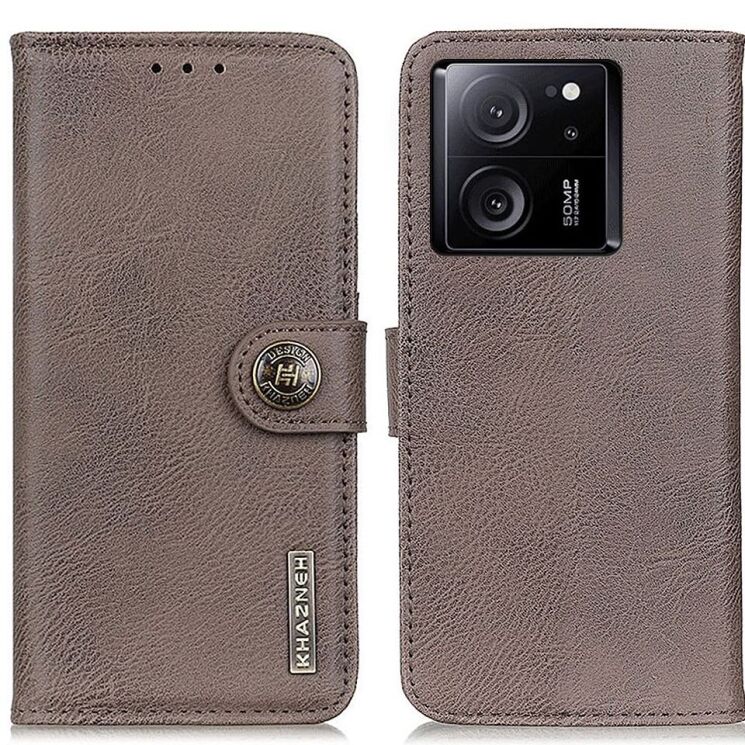 Чохол-книжка KHAZNEH Wallet Cover для Xiaomi 13T / 13T Pro - Khaki: фото 1 з 8