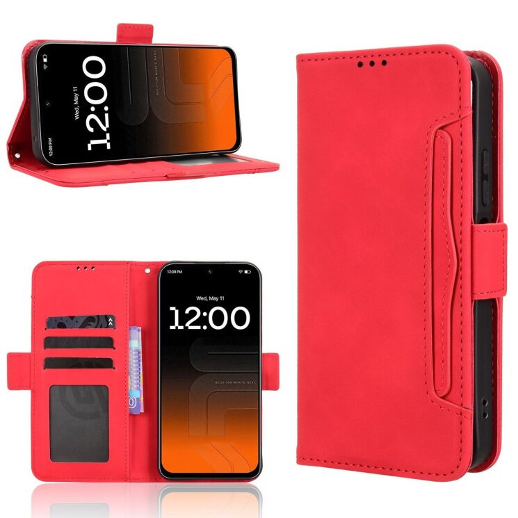Чехол-книжка с карманами Deexe Wallet Stand для TECNO Pova 8 - Red (432304R) Чехол-книжка с карманами Deexe Wallet Stand для TECNO Pova 8 - Red: фото 8 из 17