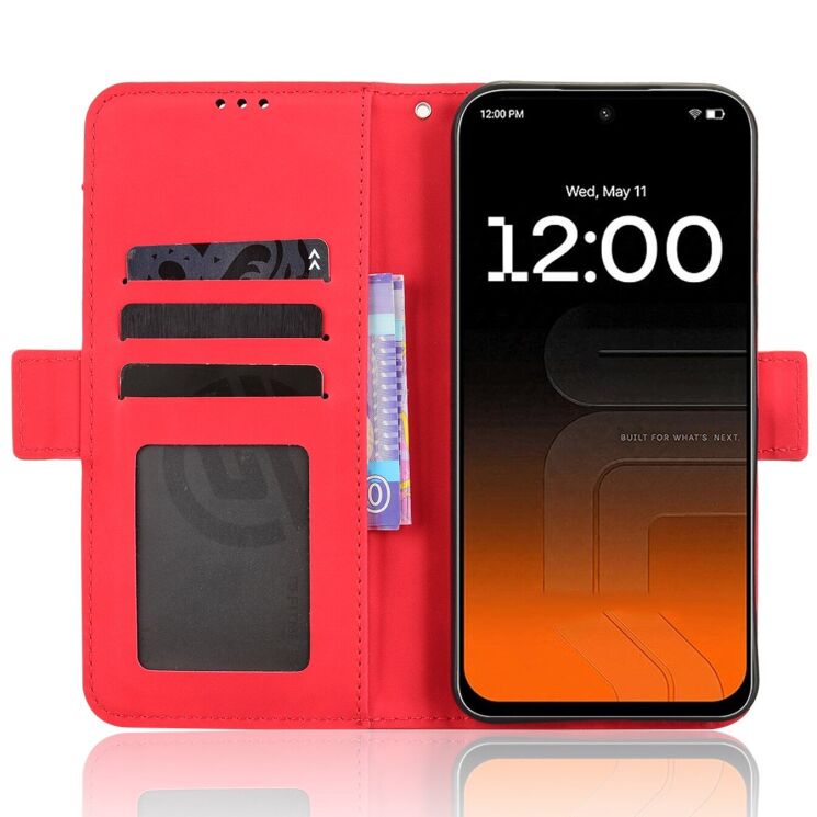 Чехол-книжка с карманами Deexe Wallet Stand для TECNO Pova 8 - Red (432304R) Чехол-книжка с карманами Deexe Wallet Stand для TECNO Pova 8 - Red: фото 5 из 17