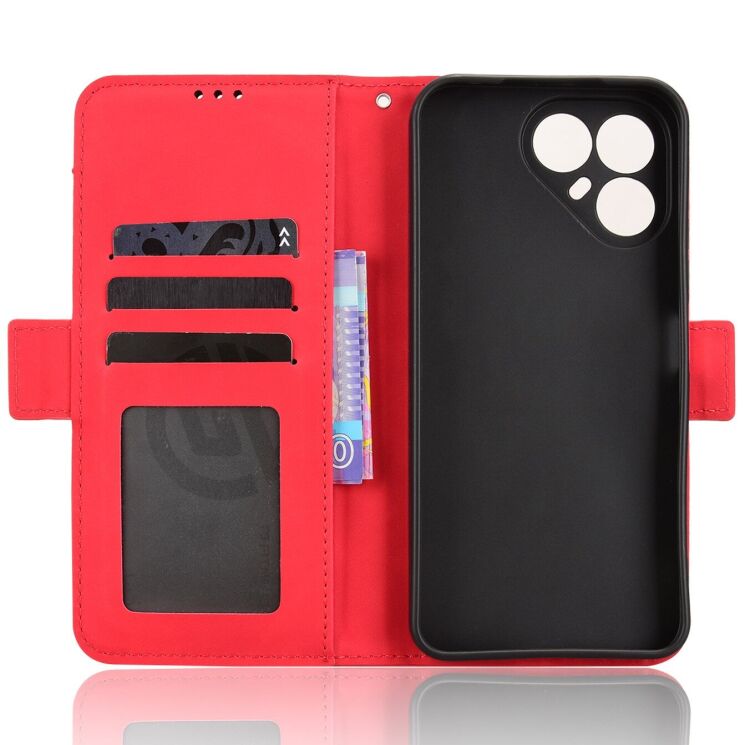 Чехол-книжка с карманами Deexe Wallet Stand для TECNO Pova 8 - Red (432304R) Чехол-книжка с карманами Deexe Wallet Stand для TECNO Pova 8 - Red: фото 4 из 17