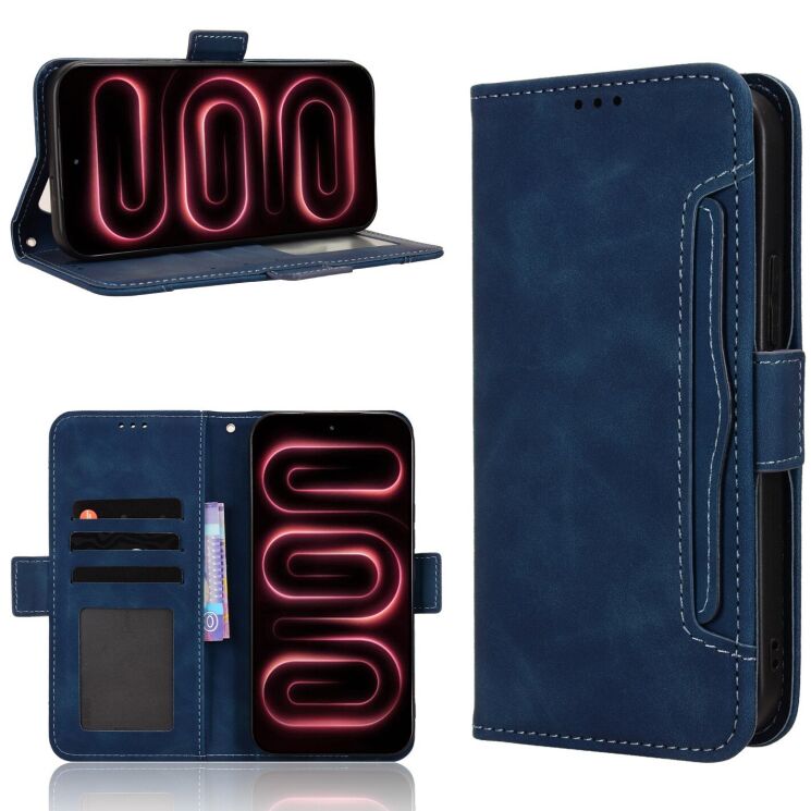 Чохол-книжка з кишеньками Deexe Wallet Stand для Xiaomi Poco F9 Ultra - Blue: фото 8 з 17