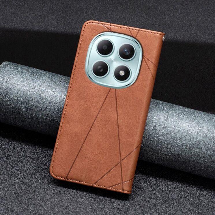 Чехол-книжка с карманами UniCase Geometric Pattern для Xiaomi Redmi Note 15 Pro - Brown: фото 6 из 10