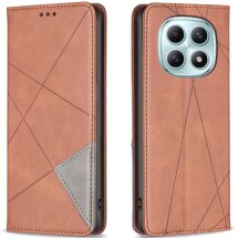Чехол-книжка с карманами UniCase Geometric Pattern для Xiaomi Redmi Note 15 Pro - Brown: фото 1 из 10