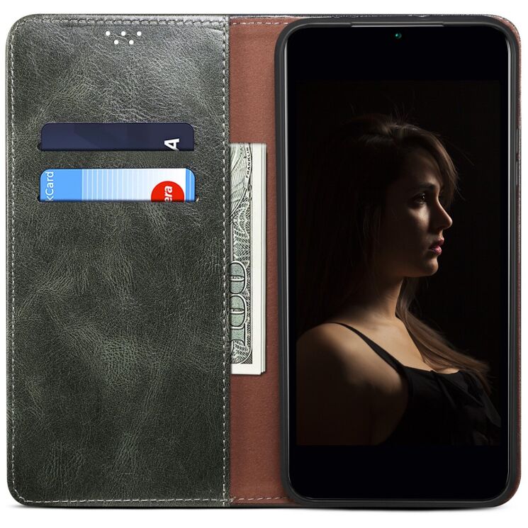 Чехол-книжка с карманами UniCase Leather Wallet для Samsung Galaxy A37 (A376) - Green: фото 2 из 8