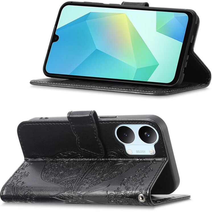 Чехол-книжка с рисунком UniCase Butterfly Pattern для Xiaomi Poco X8 Pro Max - Black: фото 2 из 10