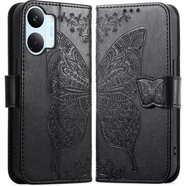 Чехол-книжка с рисунком UniCase Butterfly Pattern для Xiaomi Poco X8 Pro Max - Black: фото 1 из 10