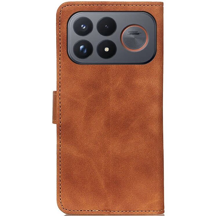 Чехол-книжка с застежкой KHAZNEH Retro Wallet для Xiaomi Poco F9 Ultra - Brown: фото 6 из 9