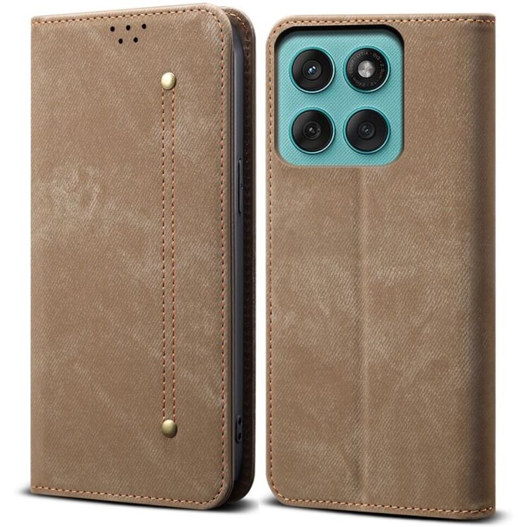 Чехол-книжка UniCase Jeans Wallet для Motorola Edge 60 / Edge 60 Fusion - Khaki: фото 1 из 6