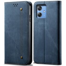 Чохол-книжка UniCase Jeans Wallet для Motorola G55 - Blue: фото 1 з 6