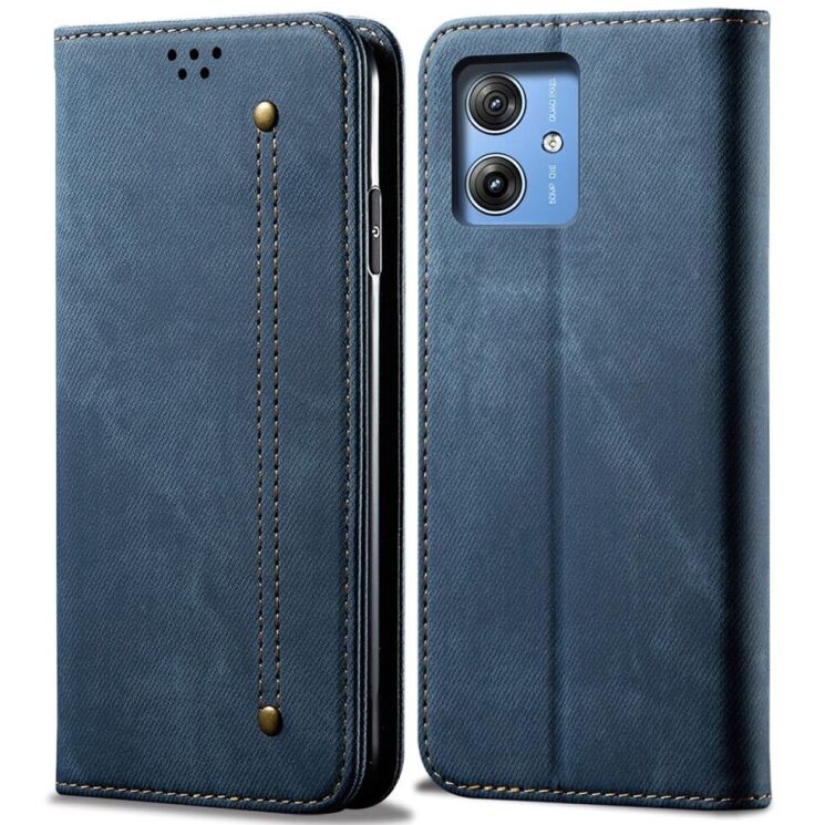 Чохол-книжка UniCase Jeans Wallet для Motorola G55 - Blue: фото 1 з 6