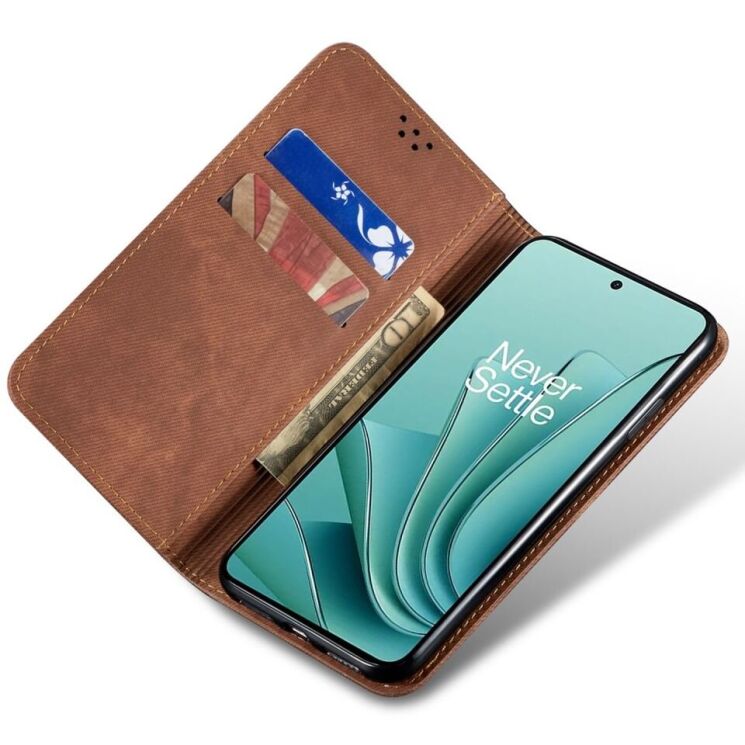 Чехол-книжка UniCase Jeans Wallet для OnePlus Nord CE 4 Lite - Coffee: фото 2 из 6