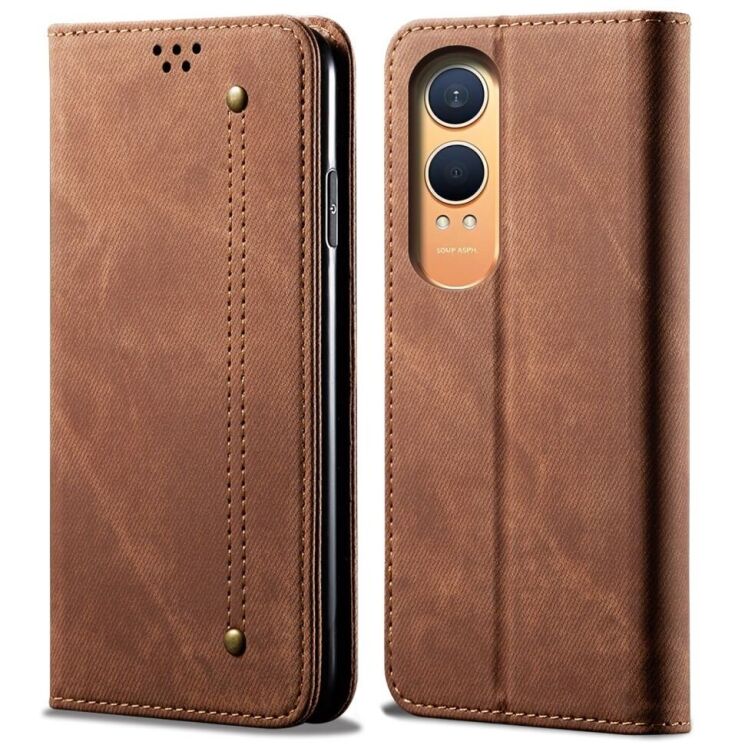 Чехол-книжка UniCase Jeans Wallet для OnePlus Nord CE 4 Lite - Coffee: фото 1 из 6