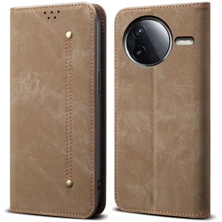 Чохол-книжка UniCase Jeans Wallet для Xiaomi Poco F7 Pro - Khaki: фото 1 з 7