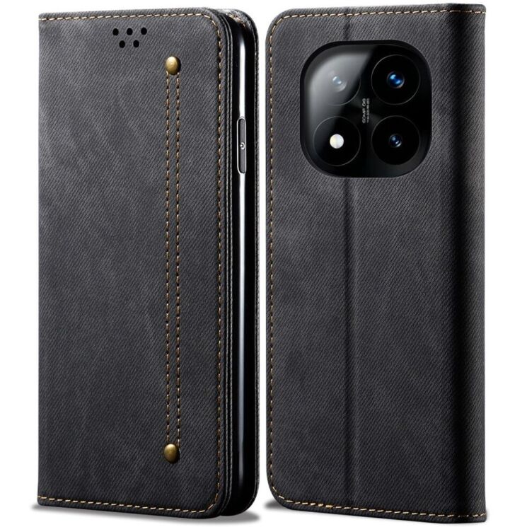 Чехол-книжка UniCase Jeans Wallet для Xiaomi Redmi Note 14 Pro Plus - Black: фото 1 из 6