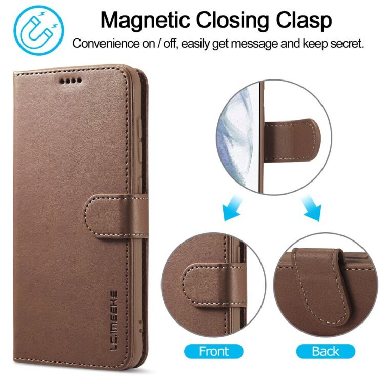 Чохол LC.IMEEKE Wallet Case для Samsung Galaxy S21 FE (G990) - Black: фото 8 з 10