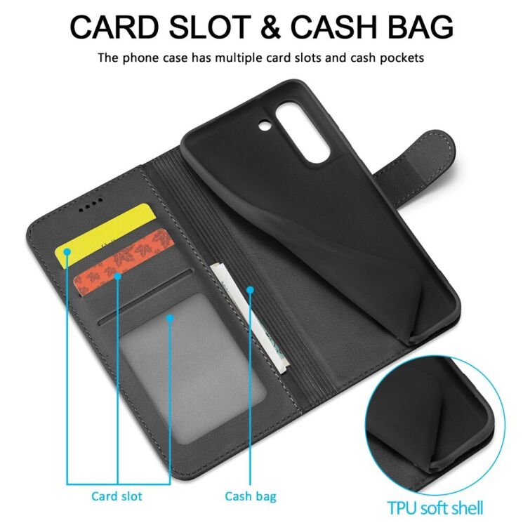 Чохол LC.IMEEKE Wallet Case для Samsung Galaxy S21 FE (G990) - Black: фото 6 з 10