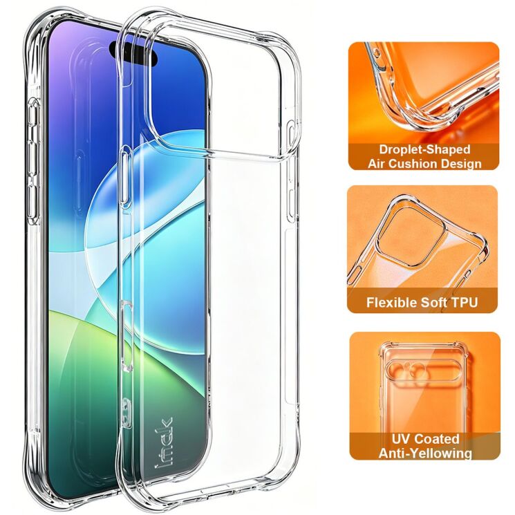 Чехол с усиленными углами IMAK Airbag MAX Case для iPhone 18 Pro - Transparent: фото 2 из 9