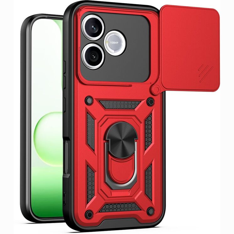 Чехол с защитой камеры Deexe Armor Shield для Honor 600 Lite - Red: фото 1 из 9