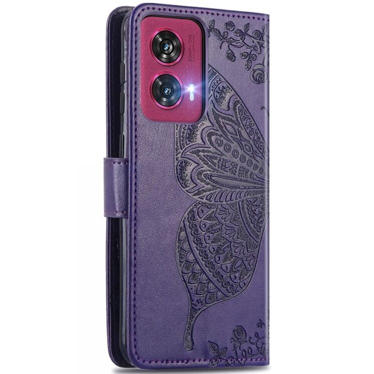 Чехол UniCase Butterfly Pattern для Motorola Edge 50 Fusion - Dark Purple: фото 5 из 8