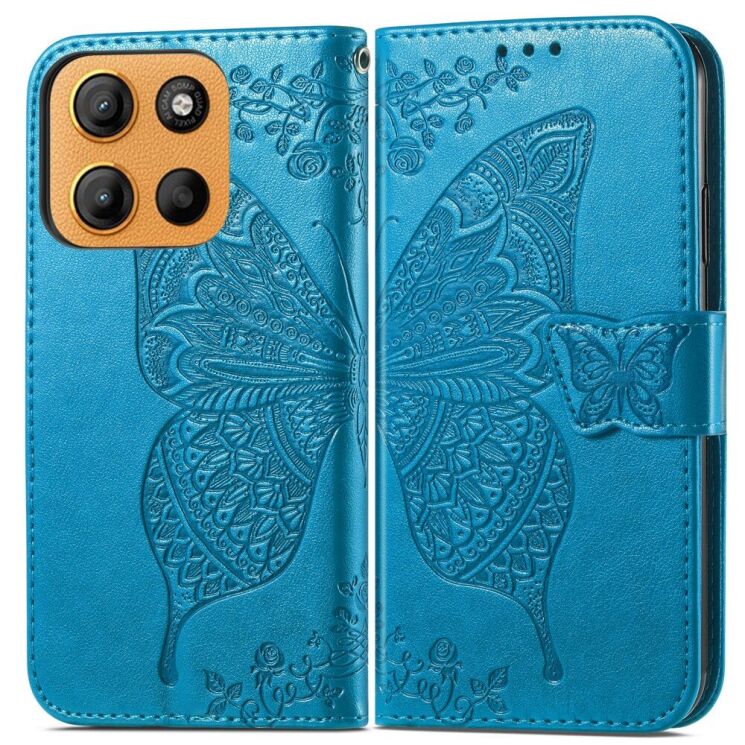 Чехол UniCase Butterfly Pattern для Motorola Moto G15 - Blue: фото 2 из 11