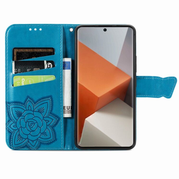 Чехол UniCase Butterfly Pattern для Xiaomi Redmi Note 13 Pro+ - Blue: фото 2 из 6