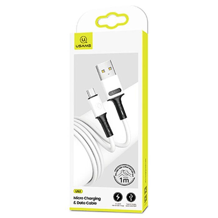Дата-кабель USAMS US-SJ435 U52 USB to MicroUSB (2.1A, 1m) - White: фото 2 из 14