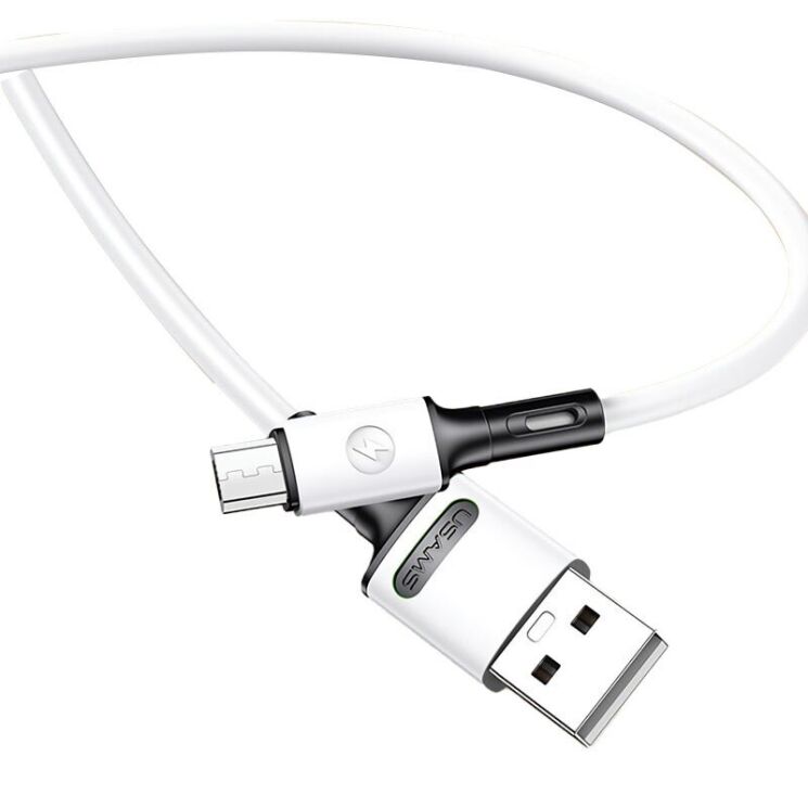 Дата-кабель USAMS US-SJ435 U52 USB to MicroUSB (2.1A, 1m) - White: фото 1 из 14