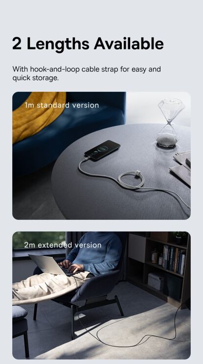 Кабель Baseus Gem USB to Type-C (100W, 1m) P10373002211-00 - White: фото 21 з 24