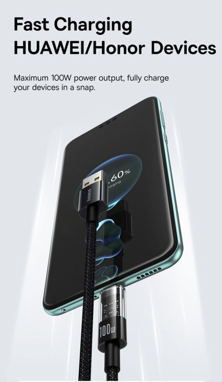 Кабель Baseus Gem USB to Type-C (100W, 1m) P10373002211-00 - White: фото 11 з 24