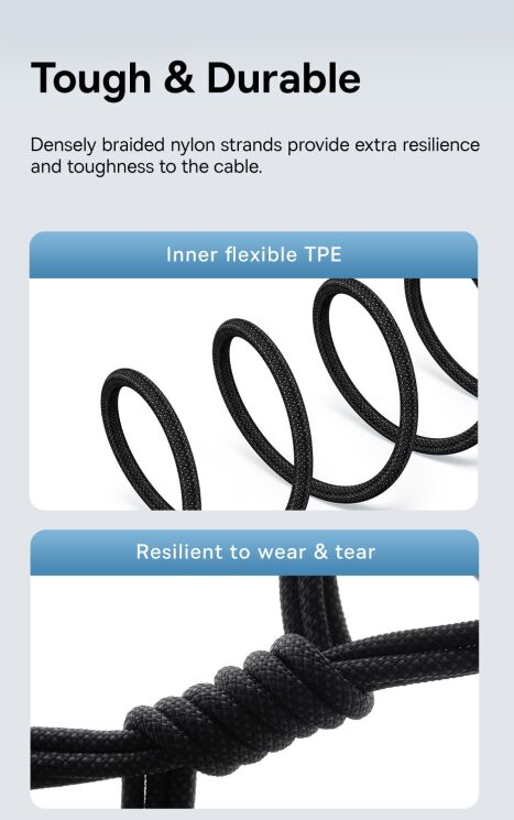 Кабель Baseus Gem USB to Type-C (100W, 1m) P10373002211-00 - White: фото 15 з 24