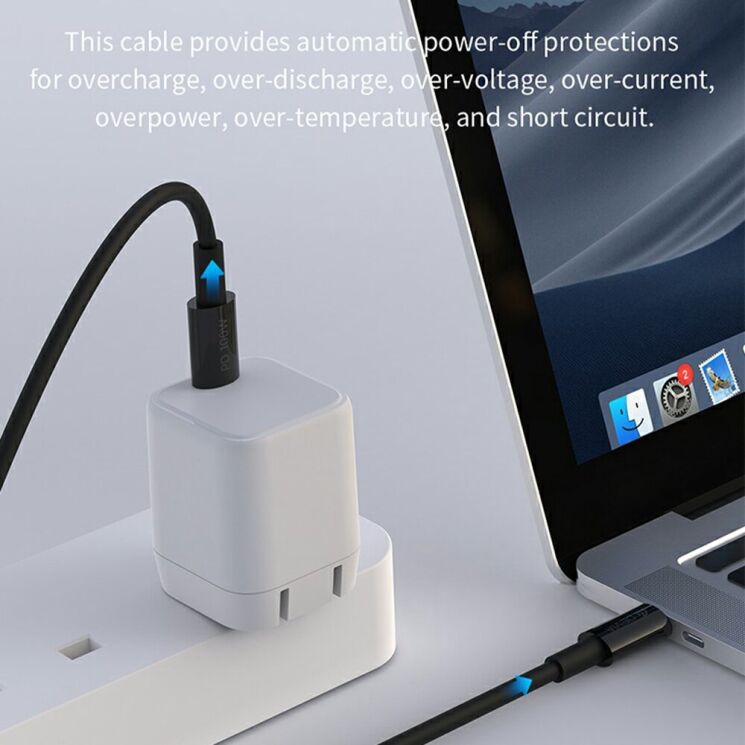 Кабель DEVIA EC317 Smart Series Type-C to Type-C 100W (5A, 1.5m) - Black: фото 8 з 9