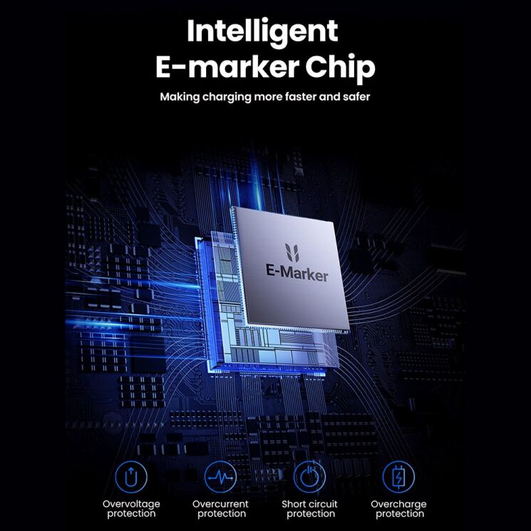 Кабель UGREEN L513 Type-C to Type-C PD240W (5A, 1m) - Space Gray (896513H) Кабель UGREEN L513 Type-C to Type-C PD240W (5A, 1m) - Space Gray: фото 7 из 7