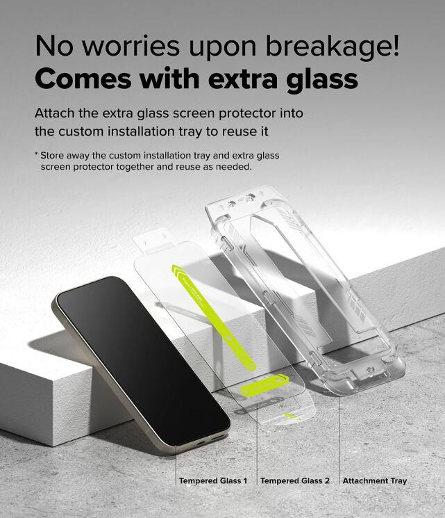 Комплект защитных стекол (2шт) Ringke Easy Slide Tempered Glass для Google Pixel 9a (8800293853497): фото 5 из 13