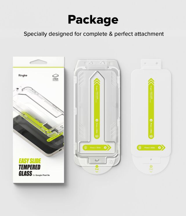 Комплект защитных стекол (2шт) Ringke Easy Slide Tempered Glass для Google Pixel 9a (8800293853497): фото 12 из 13