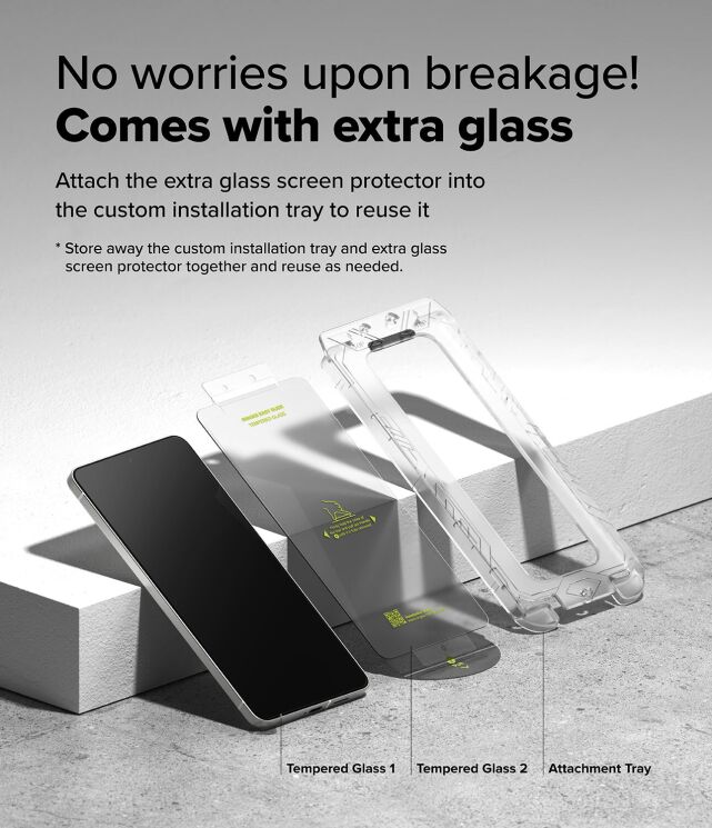 Комплект захисних стекол (2шт) Ringke Easy Slide Tempered Glass для Samsung Galaxy S25 Edge (S937) 8800293854470: фото 7 з 19